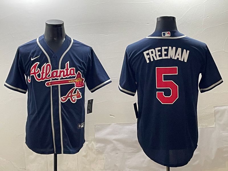 Men Atlanta Braves #5 Freeman Blue Game 2025 Nike MLB Jersey style 5